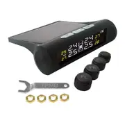 TPMS Wireless Solar Car Tire Tyre Pressure Monitor Monitoring System with 4 External Sensors