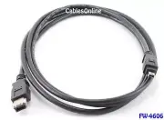 6ft. IEEE 1394 Firewire 6 Pin to 4 Pin M/M Cable, Black