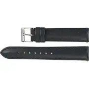 Men's 18mm Regular Black Leather Water-Resistant Padded Watch Strap Band