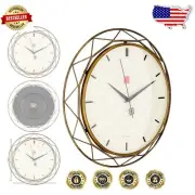 Modern 14-Inch Analog Wall Clock Featuring Frank Lloyd Wright Luxfer Prism Style
