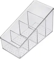 Baluue 1pc Cosmetic Storage Box Remote Control Holders Remote Control for Tv Clear Container Sundry Container Desktop Compartment Tray Holder for Table Divided Makeup Tray Tvstand Plastic