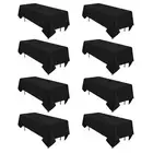 8 Pack Black Tablecloths 60 x 102 Inch Rectangular Table Cloths for Rectangle...