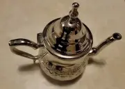 Heavy Duty Handmade Medium Moroccan Teapot Tea Pot, Silver Color, 0.4 Liters