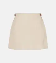 [Gucci] Gucci Horsebit linen canvas miniskirt AU 18 white