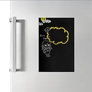 TEHAUX 2 Sheets Magnetic Chalkboard for Refrigerator, Removable Dry Erase Board A4 Size - Reusable Writing Notepad Sticker for Family Memos Drawing Kitchen, Office Room Use Black