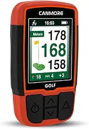 CANMORE Handheld Golf GPS HG200 - Water Resistant Full-Color Display with 41,000+ Essential Golf Course Data and Score Sheet - Free Courses Worldwide and Growing (Orange)
