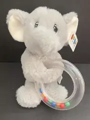 Bobo Buddies Gray Elephant Rattle Plush Teether Edgar NEW
