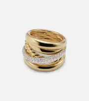 [David Yurman] David Yurman DY Crossover® 18kt gold ring with diamonds L 1/2 gold