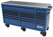 SP Tools SP44825BL - 73" USA Sumo Series Wide Roller Cabinet - 21 Drawer - Blue/Black