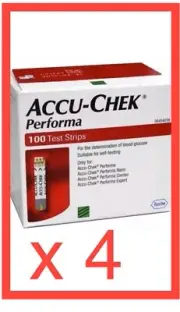 4 X Accu-Chek Performa 100 Test Strips Exp 06/25 Express Post Dispatched Day