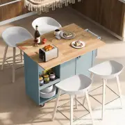 Rolling Kitchen Storage Cart with Foldable Top, Shelf, Towel Rack and Drawer