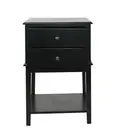Chloe 2 Drawer Side Table - Black