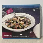 New Open Box CorningWare Casual Elegance 1 Qt. Shallow Round Dish W/ Lid & Cover