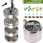 4-Layer Herb Tobacco Grinder Spice Herbal Metal Smoke Crusher Handle Hand Muller