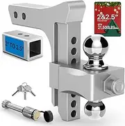 NenNicht Adjustable Trailer Hitch (Fits 2-Inch Receiver), Max (21,500 LBS GTW) Aluminum Tow Hitch, 7 in Rise/Drop Hitch, (2'' and 2-5/16'') Tow Balls, Heavy Duty Truck Hitch Ball Mount