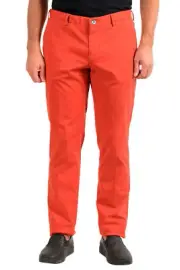 Hugo Boss Men's "Barlow-D" Coral Red Flat Front Casual Pants