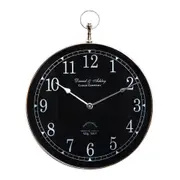 SSH COLLECTION Daniel & Ashley 60cm Round Wall Clock with Nickel Surround and Black Face