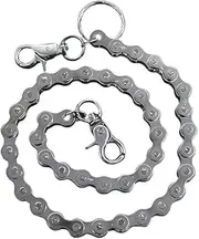 Motorcycle Bike Chain Wallet Key Chain, Silver, Metal Construction, 50 cm Length