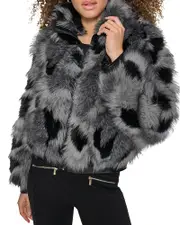 Karl Lagerfeld Paris Multicolor Faux Fur Coat