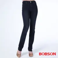 在飛比找Yahoo奇摩購物中心優惠-BOBSON 女款保暖高腰膠原蛋白直筒褲-藍色