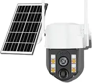 5MP WiFi Solar Battery Camera PTZ Outdoor PIR Human Detection Color Night Vision Security Surveillance Cameras V380 Pro(Type-C_WiFi CCTV 128G Card)