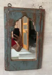 Hand Carved Wooden Mirror Frame | Antique Style Vintage Look Wall Decor