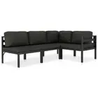 Outdoor Lounge Set Modular Sofa Set with Cushions Aluminium Anthracite vidaXL