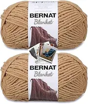 [Bernat] Blanket Yarn - Big Ball (10.5 oz) - 2 Pack with Patterns (Sand)