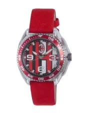 CHRONOTECH Kid's AC.6280L/03 Red Leather / Canvas Water Resistant Watch