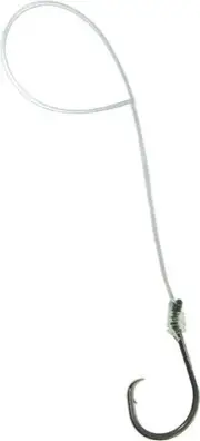 Bear Paw CHSS-4/0 Snelled Circle Hook, Size 4/0, Bronze, 12" Mono, 6