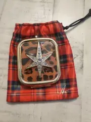 Avon Leopard Print Mirror Compact Star Rhinestone With Bag Nip Avon Mirror NEW