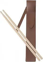 Drumstick+PU Leather Drum Tick Bag, Portable Drumstick Bags, Waterproof Drumstick Cases,Percussion Instrument Accessories for Drummers, Gifts For Drummer and Musicians (Brown)
