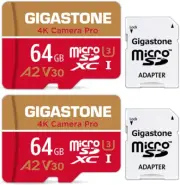 Gigastone 64GB 2-Pack Micro SD Card Microsd A2 V30 UHS-I U3 C10, Run App for ...