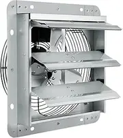 VEVOR Shutter Exhaust Fan, 10'' with Speed Controller, AC-Motor, 820 CFM, No Assembly Required Wall Mount Attic Fan, Ventilation and Cooling for Greenhouses, Garages, Sheds, FCC Listed
