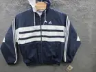 NWT Adidas Vintage 90s Y2K MOBY Blue Quilted Men's Large Nylon Jacket w/Hood