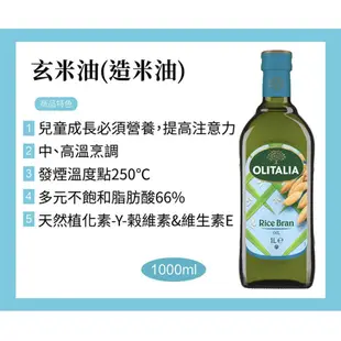 Olitalia 奧利塔精緻橄欖油/葡萄籽油/玄米油/頂級葵花油(1000ml)4種口味可選