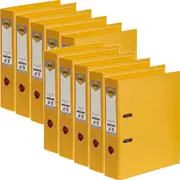 Marbig Linen Lever Arch File Folder PE A4 75mm Yellow Box 10