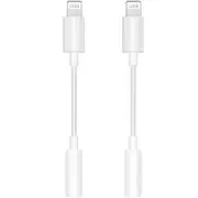 2 Pack Apple MFi Certified Lightning to 3.5 mm Headphone Jack Adapter iPhone Jack Aux Audio Dongle Cable Earphones Converter Compatible with iPhone iPad iPod