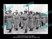 OLD LARGE HISTORIC PHOTO OF BRITISH WWI WOMENS WAR EFFORT FIRE BRIGADE TEAM 1916
