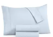 Parker Collection 2 Standard Pillowcases 1200 Thread Count Solid Blue Retail $60