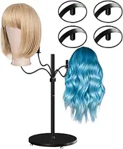 Lhysn Wig Stands For Multiple Wigs Holder Display Rack, Hanging Wig Stand For Styling,Metal Storage Organizer For Mannequin Head, Metal Storage Organizer for Wig Rack (4-heads)