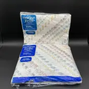 Vtg Morgan Jones N0-IRON SHEET Set FULL Double FITTED & FLAT Twilite By Springs