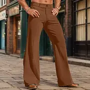 Retro Vintage 1970s Groovy Bell Bottom Pants Flared Trousers Hippie Disco mid rise Corduroy Men's Halloween Carnival Casual Daily Music Festival Retro Theme Pa