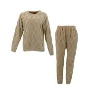 FIL Women's 2pc Set Loungewear Pajamas - Mocha