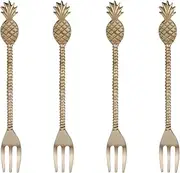 Madras Link Brass Pineapple Fork, 14.5 x 3 cm (4 Piece)