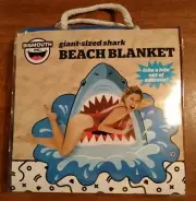 New Gigantic Shark Beach Blanket Towel Pool Shower Big Mouth Inc! NIP Giant Size