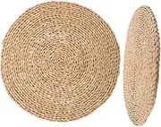 VICASKY Yoga Meditation Cushions Natural Woven Straw Floor Pillow Bay Window Seat Japanese Tatami Mat Pad