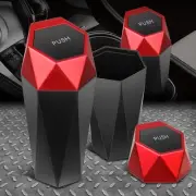 [2PCS] Portable Car Mini Rubbish Bin Holder Trash Garbage Can Dust Case Red Lid