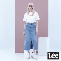 在飛比找蝦皮商城優惠-Lee 可愛口袋中高腰緊身直筒牛仔長裙 女 中淺藍 101+