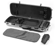 Oblong Violin Case-HQ Polycarb-BrushSilver&Black